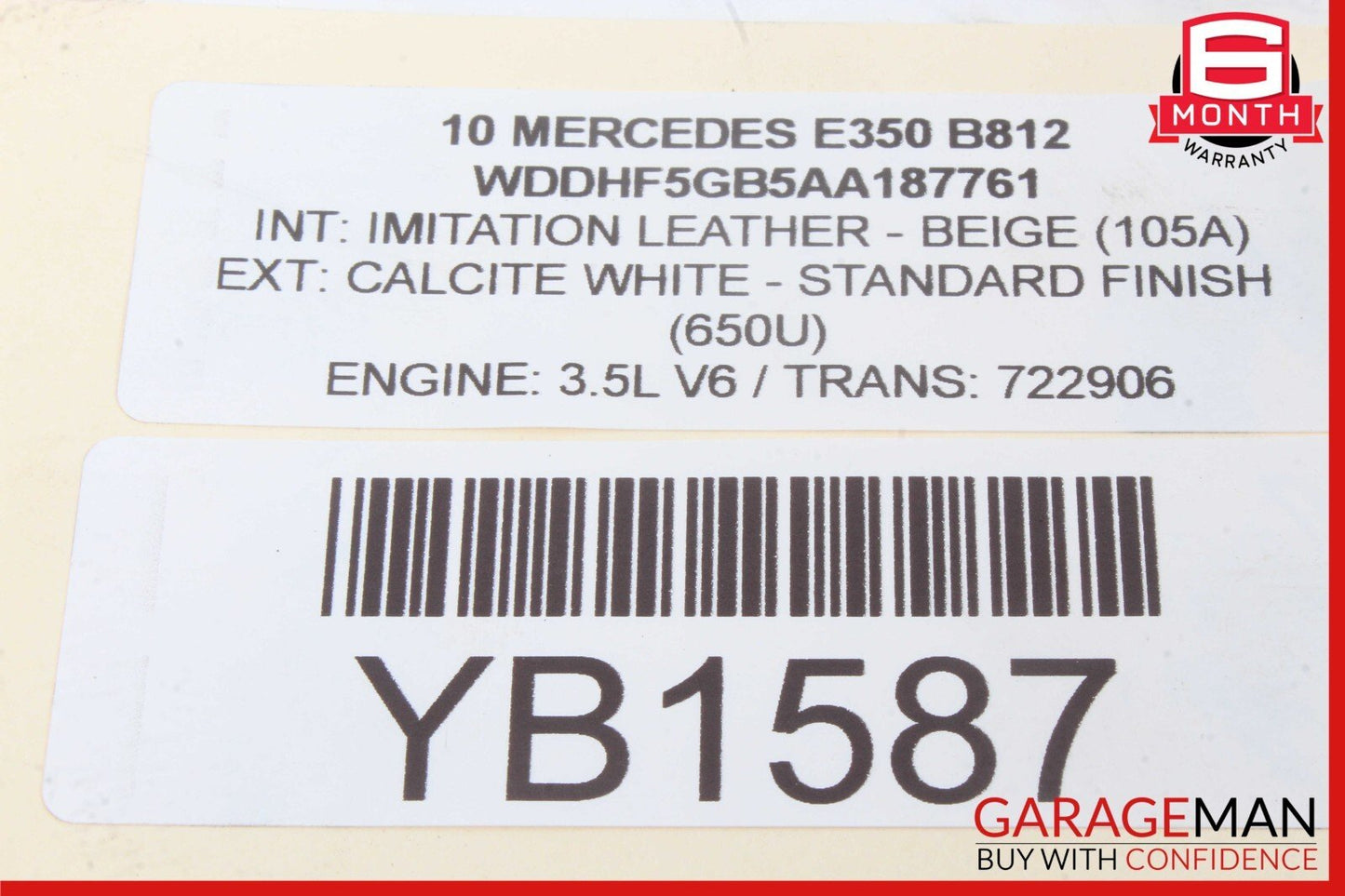 05-12 Mercedes R350 E350 ML350 Fuel Injector Rail Engine Frame Rack 2720700995