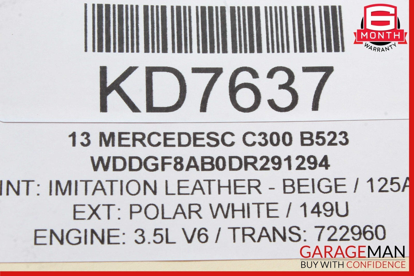 12-18 Mercedes W204 C300 Front Left or Right Engine Timing Chain Cover Plate OEM