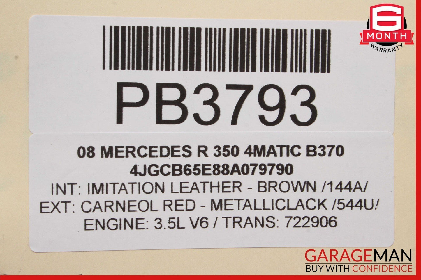 06-13 Mercedes W251 R350 Center Middle Panorama Sunroof Sun Roof Glass Panel