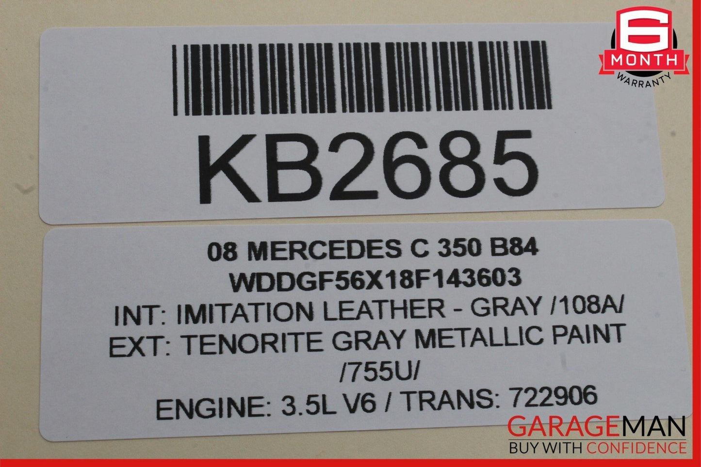08-14 Mercedes W204 C350 Rear Left Driver Side Door Window Regulator Motor OEM