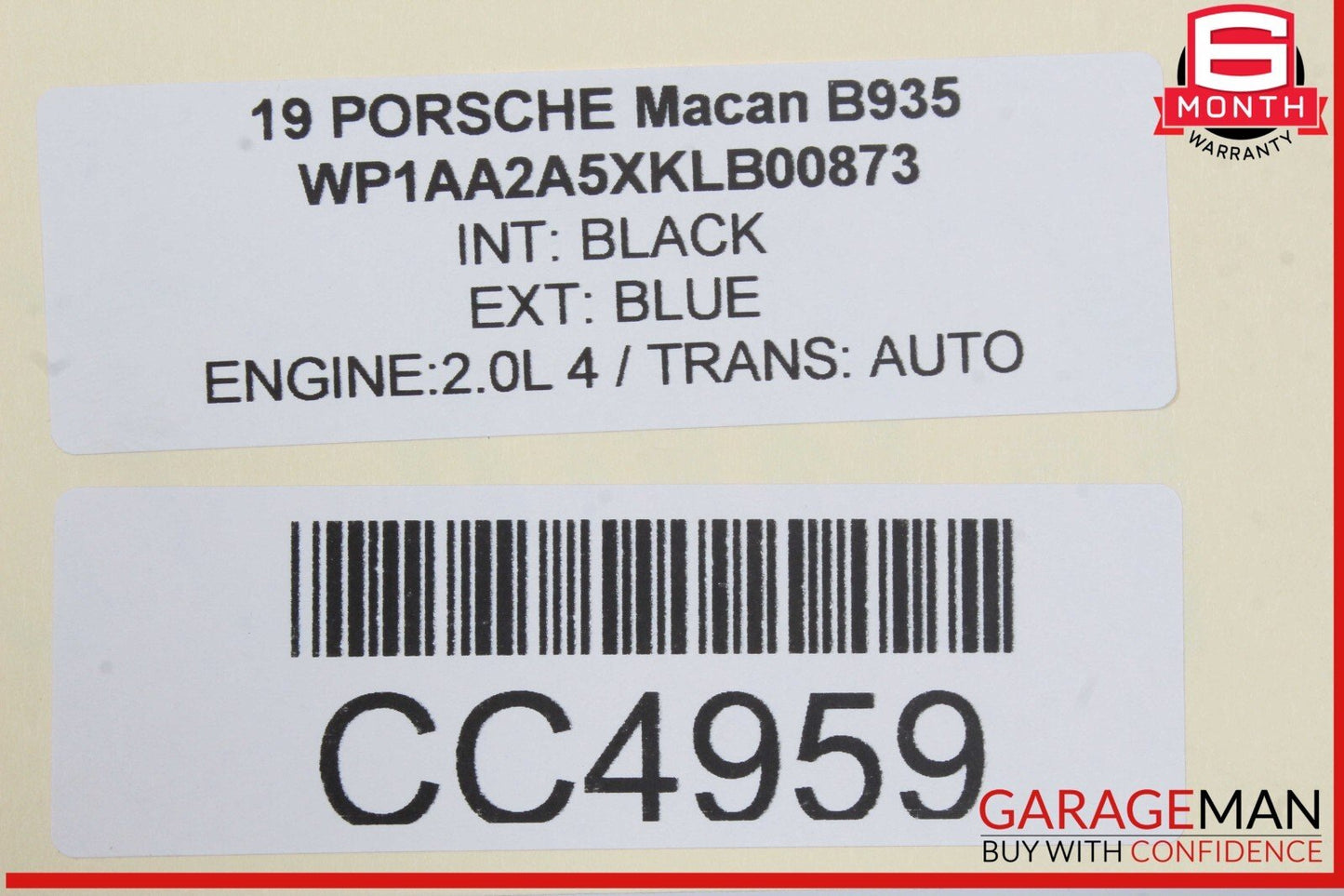 15-24 Porsche Macan 95B Front Right Side Interior Door Panel Assembly OEM