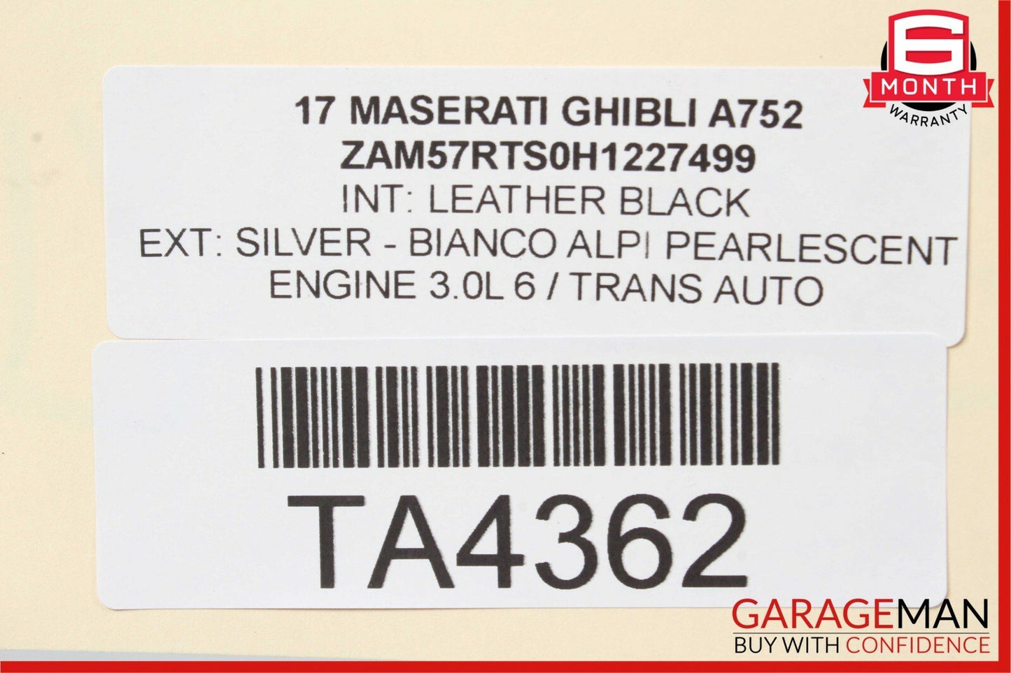 14-17 Maserati Ghibli Right Side Rocker Skirt Molding Trim Panel Silver