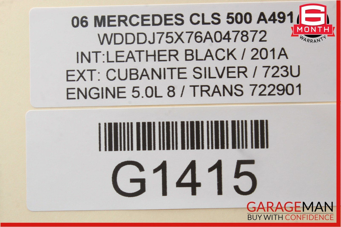 03-11 Mercedes W211 E350 CLS500 Rear Overhead Dome Light Reading Map Grey