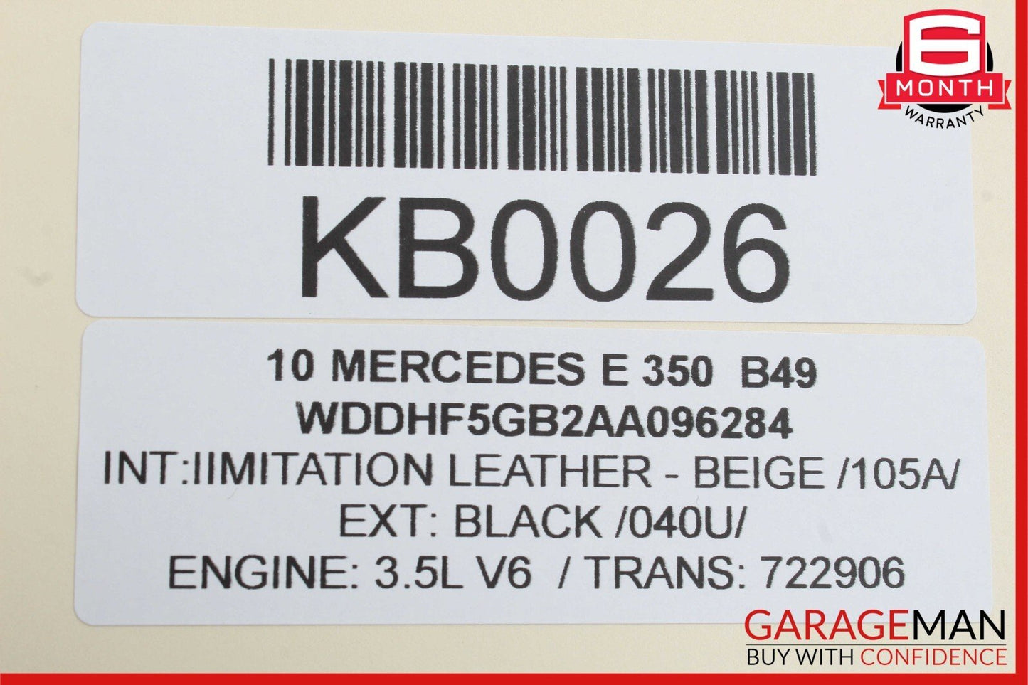 10-16 Mercedes W212 E350 E400 E550 Interior Top Upper Rear View Mirror Black OEM