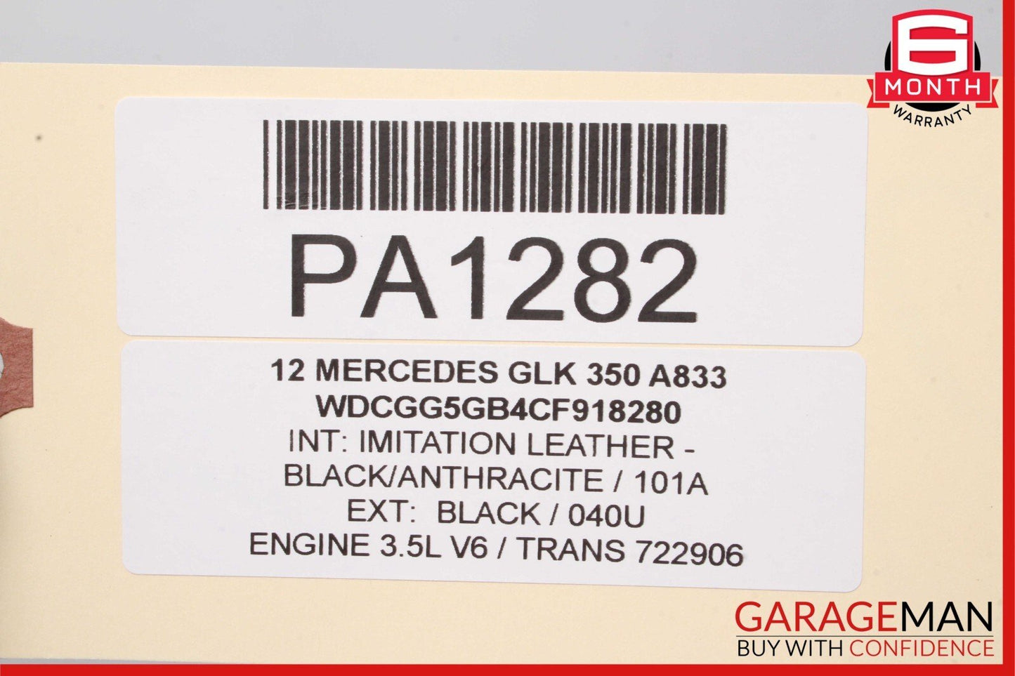 10-15 Mercedes X204 GLK350 GLK250 Front Right Side Top Upper Seat Cushion Black