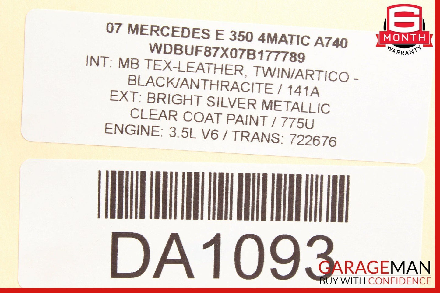 03-09 Mercedes W211 E320 E350 E63 AMG Rear Right Door Window Regulator Motor OEM