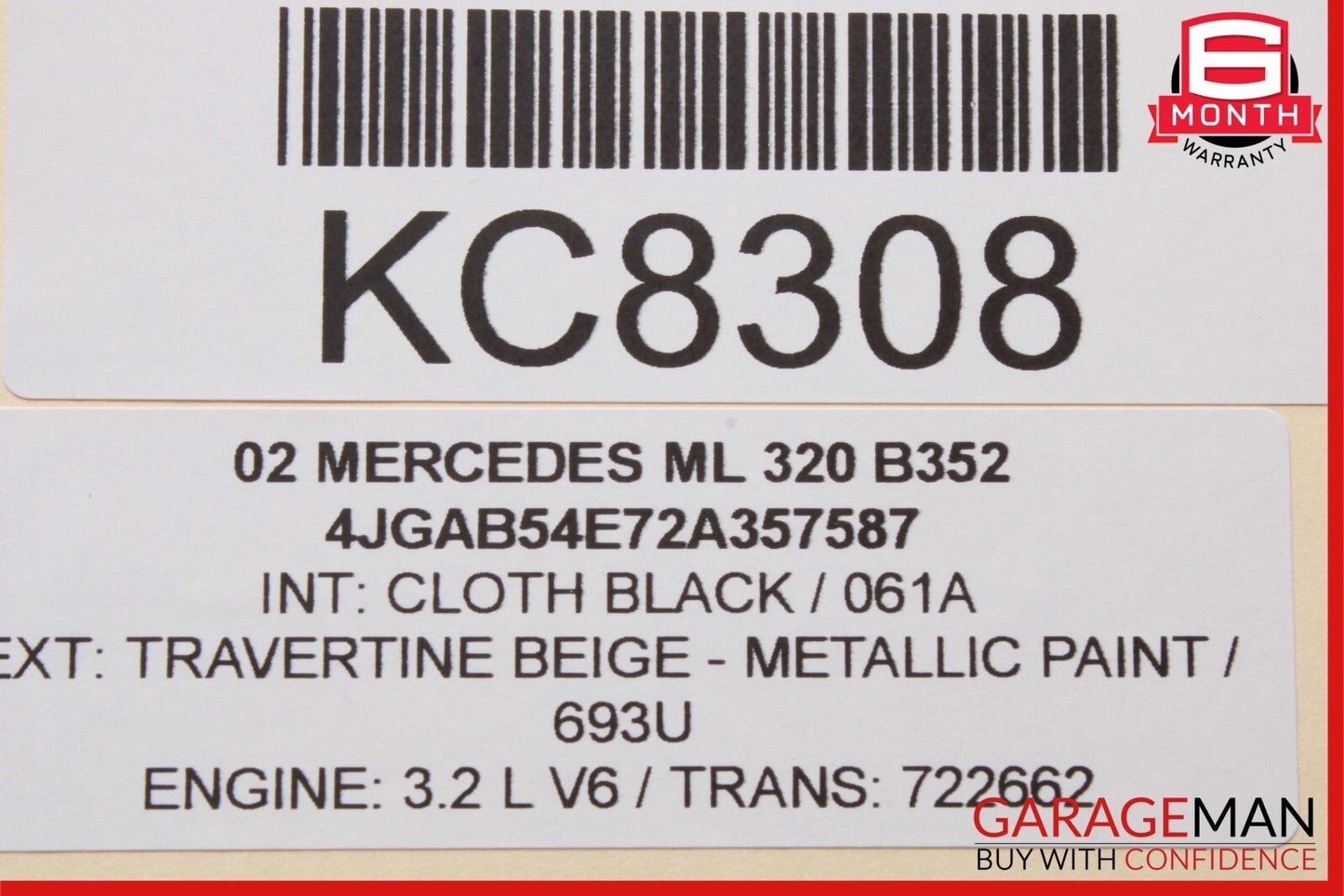 98-05 Mercedes W163 ML320 Rear Windshield Glass Wiper Motor Brake Light Assembly
