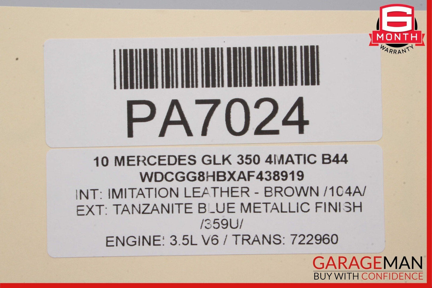 10-15 Mercedes X204 GLK350 GLK250 Front Right Side Exterior Door Shell Blue OEM