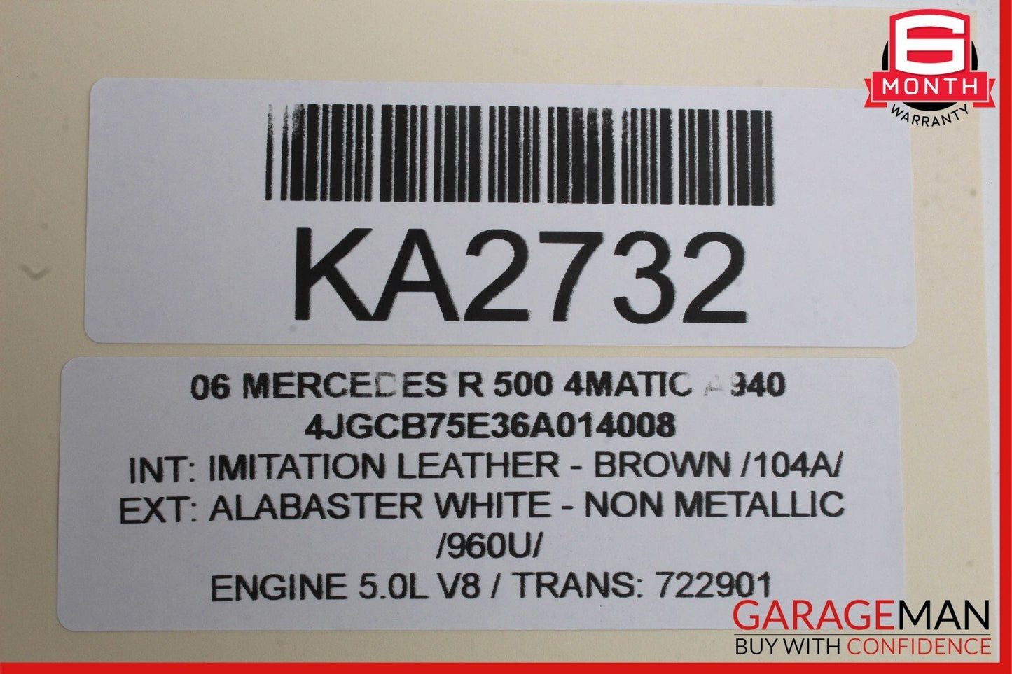 06-13 Mercedes R500 R320 GL320 Front Right Side Exterior Door Handle White OEM