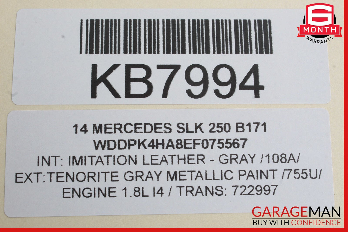 12-20 Mercedes R172 SLK250 Right Convertible Top Main Drive Lift Cylinder OEM