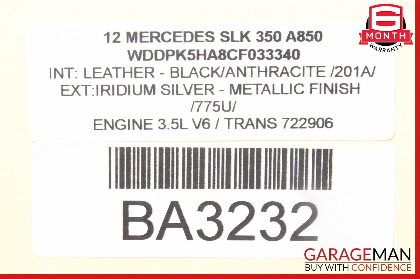 12-16 Mercedes R172 SLK350 Front Left Exterior Door Handle Keyless Go Silver