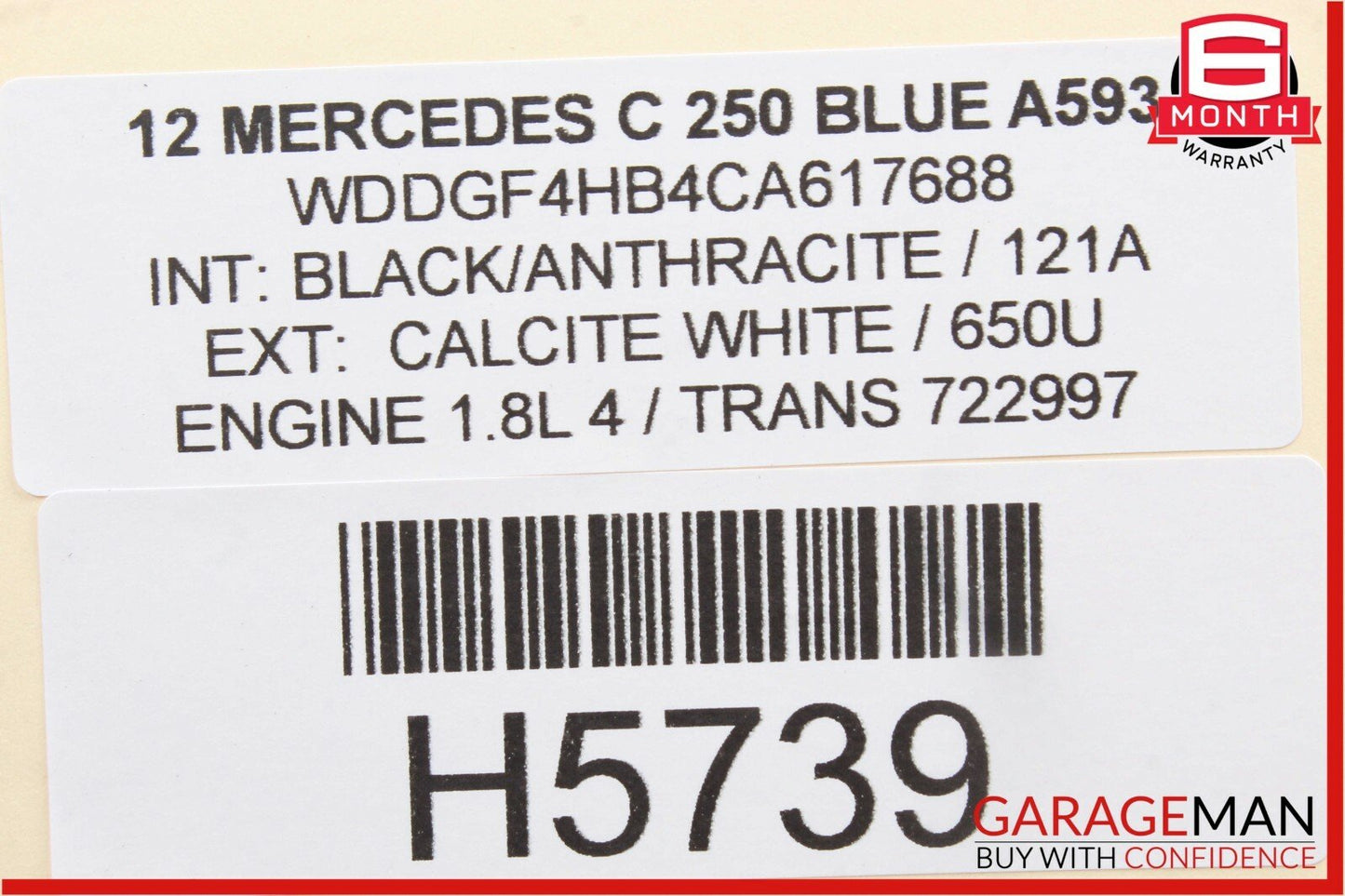 08-14 Mercedes W204 C250 Front Left Side LED Daytime Running Light Fog Lamp OEM