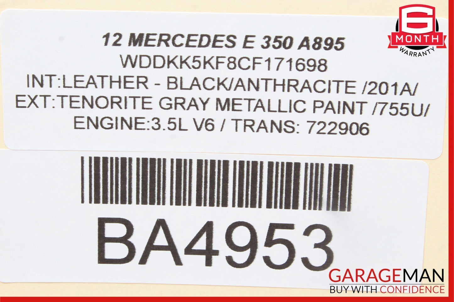 10-16 Mercedes W207 E350 E400 Rear Left Window Regulator Motor Plate Assembly