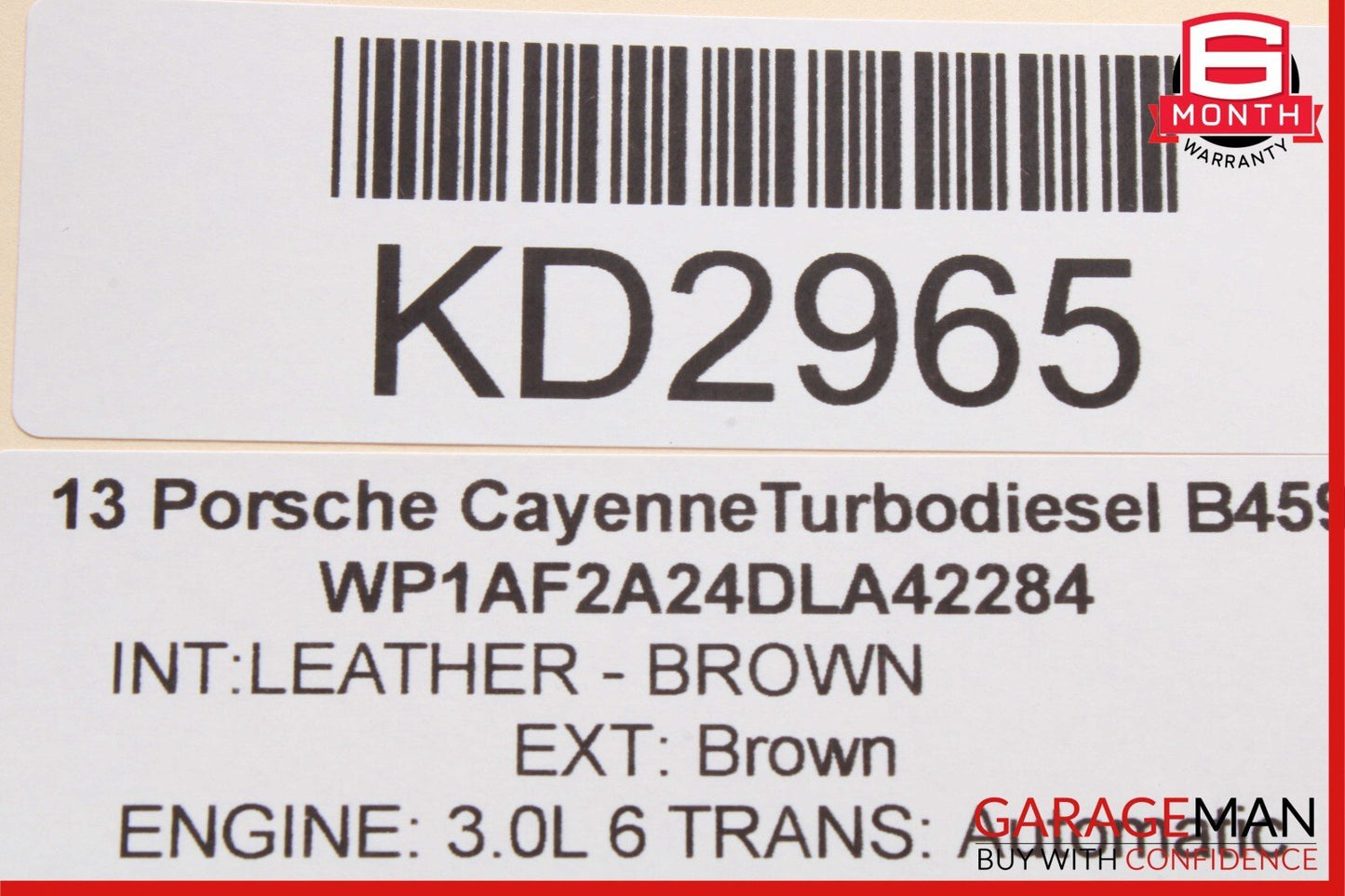 11-17 Porsche Cayenne 958 Front Left Side Dash Trim Cover Panel Brown OEM