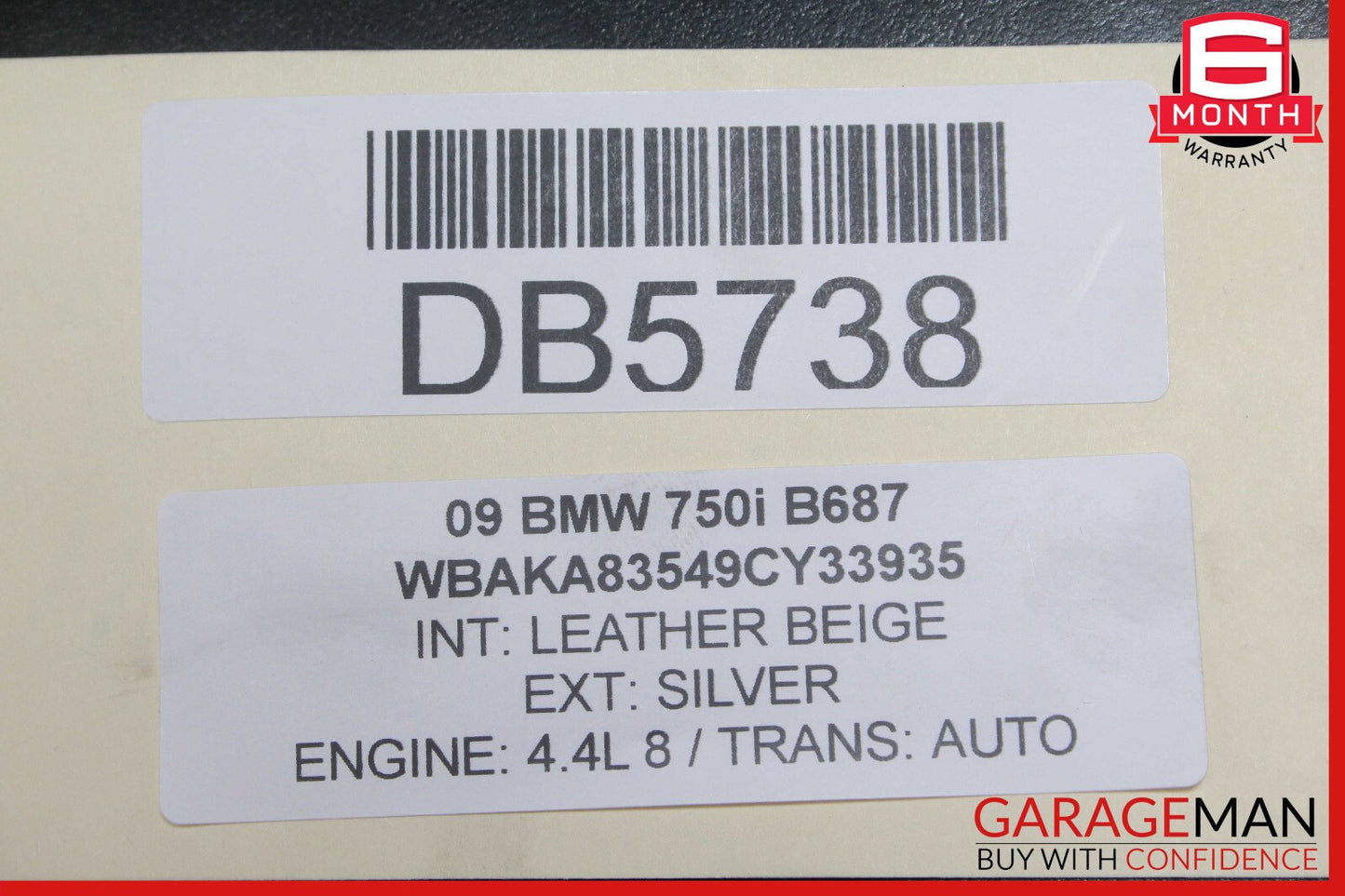09-15 BMW 750i 750Li Rear Right Exterior Door Shell Panel Silver OEM