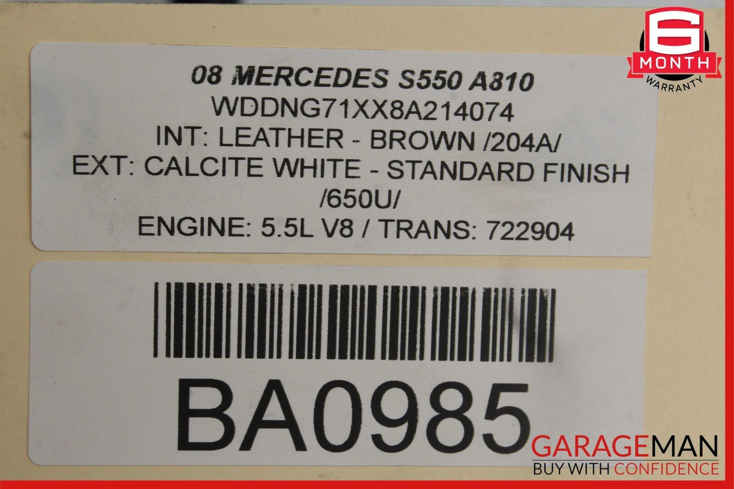 07-13 Mercedes W221 S550 CL550 Trunk Lid Unlock Release Handle 2217500893 OEM
