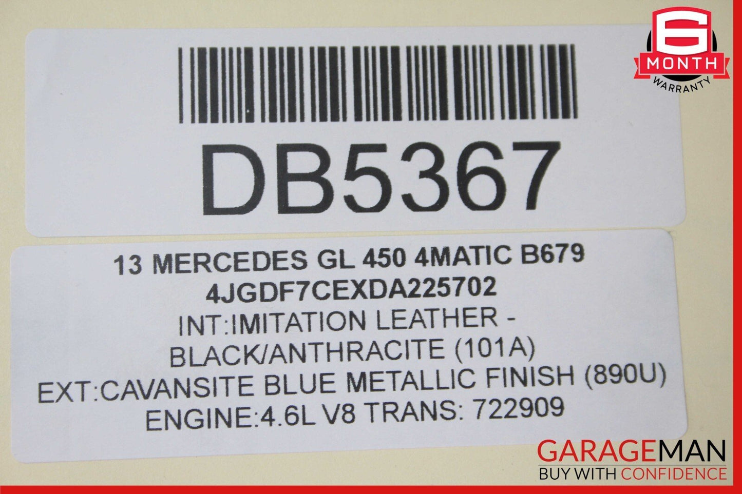 13-16 Mercedes X166 GL450 GL350 Trunk Lid Liftgate Tailgate Hatch Shell Assy