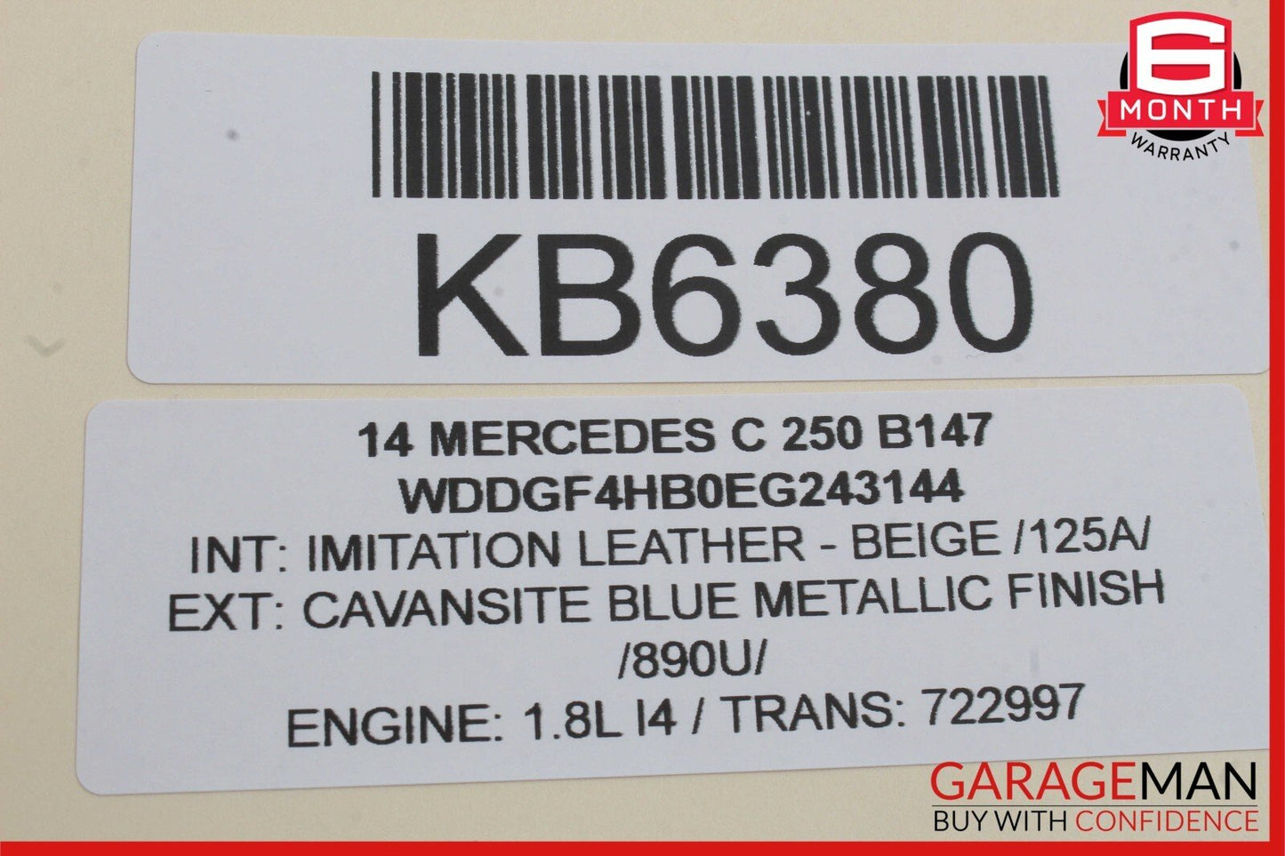 08-16 Mercedes W204 C250 E350 GLK350 Rear Right Door Window Regulator Motor Unit