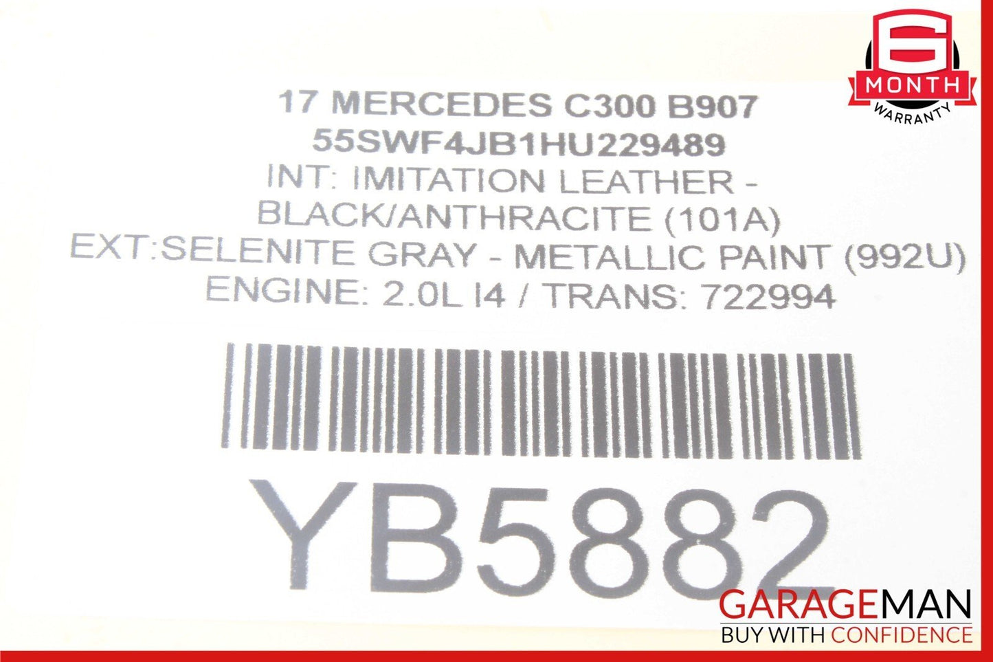 15-20 Mercedes W205 C300 Rear Right Exterior Door Handle Keyless Go OEM
