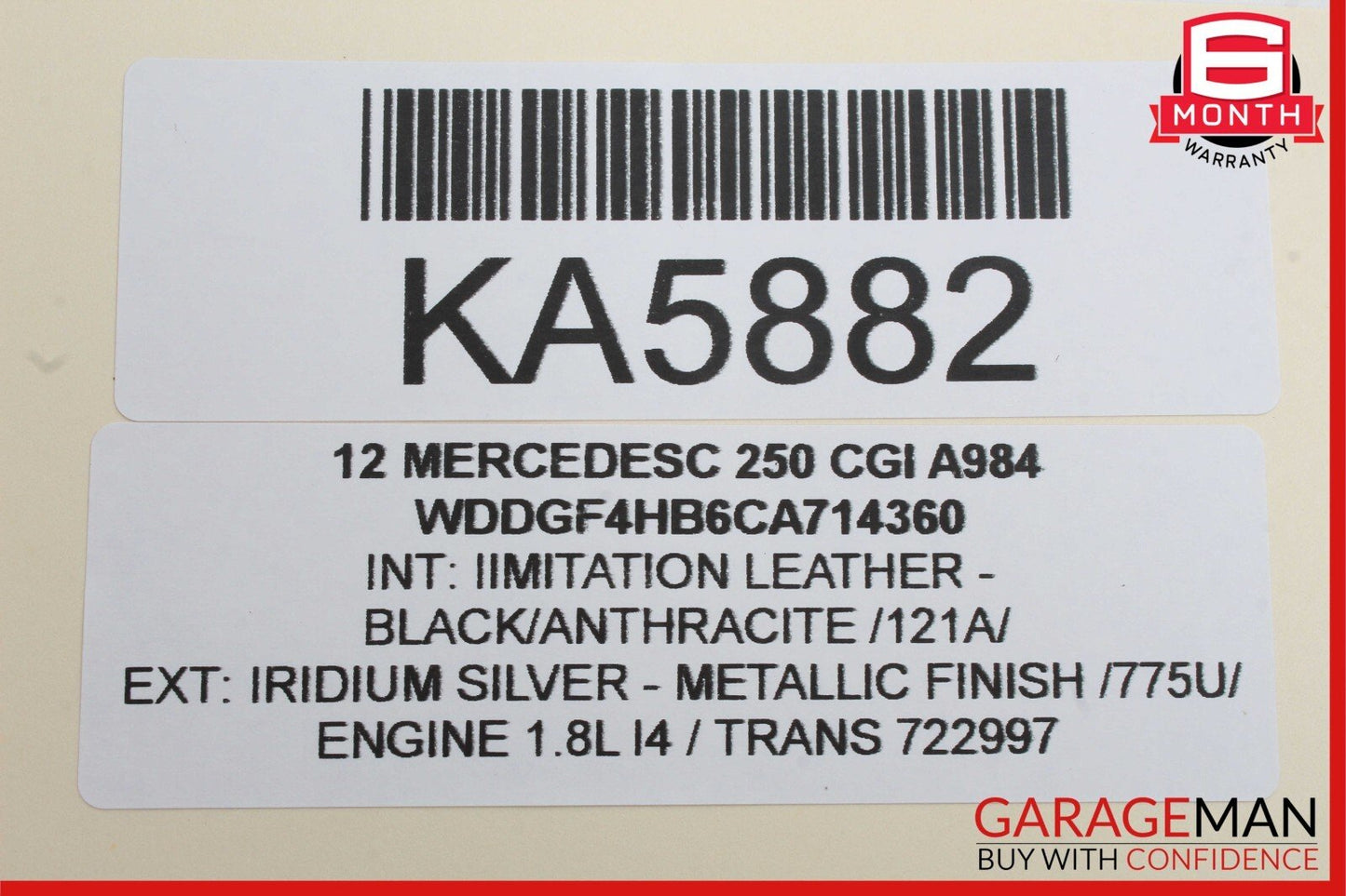 12-14 Mercedes W204 C250 Right Side Exterior Door Handle Keyless Go OEM