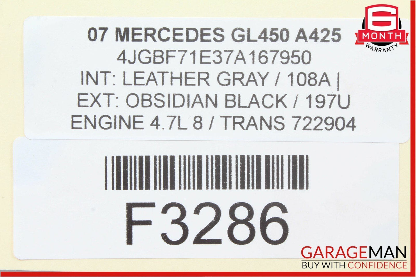 07-12 Mercedes X164 GL450 GL550 Rear Left Driver Side Roof Rail Rack Cover Cap