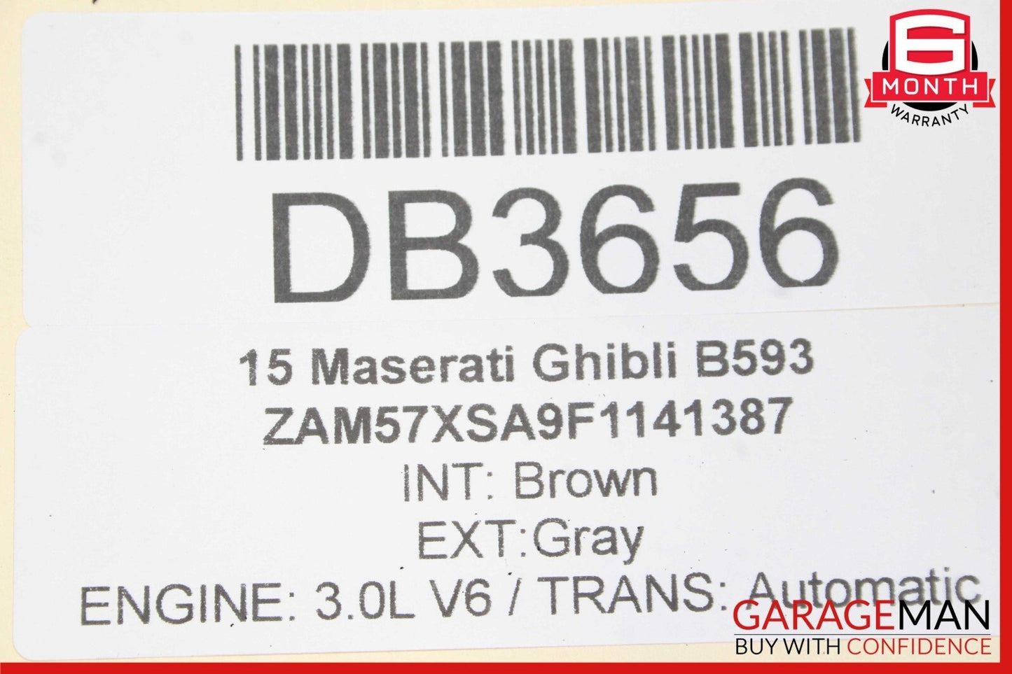 14-17 Maserati Ghibli Rear Back Windshield Wind Shield Window Glass Black OEM