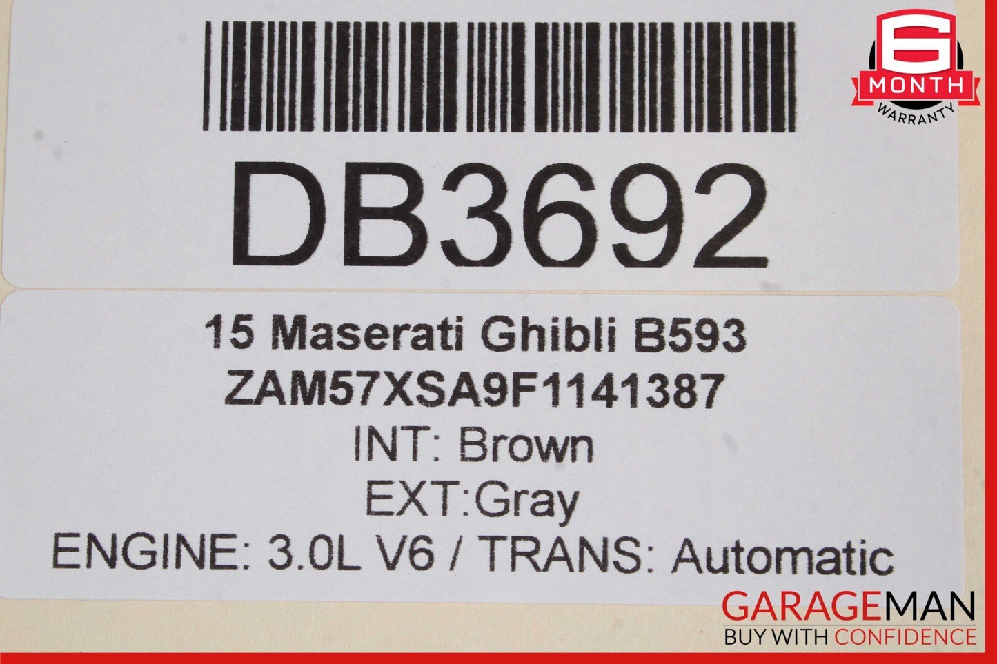14-17 Maserati Ghibli M157 Rear Bench Lower Bottom Seat Cushion Cover Gray OEM