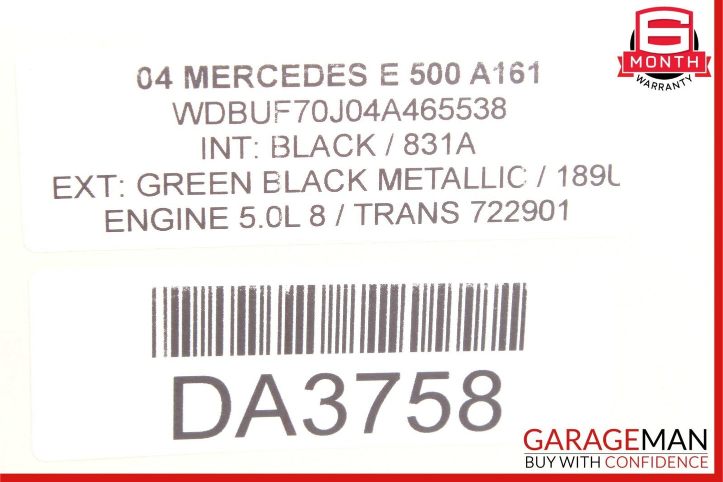 03-06 Mercedes W211 E500 S500 Engine Motor Air Cleaner Filter Box Cover Panel