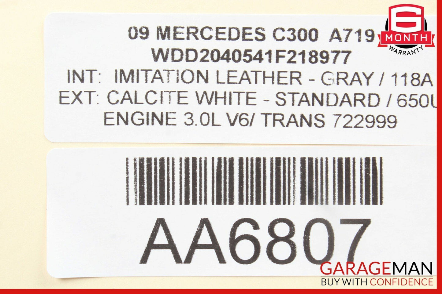 08-11 Mercedes W204 C350 Right Side Exterior Door Handle Front or Rear White