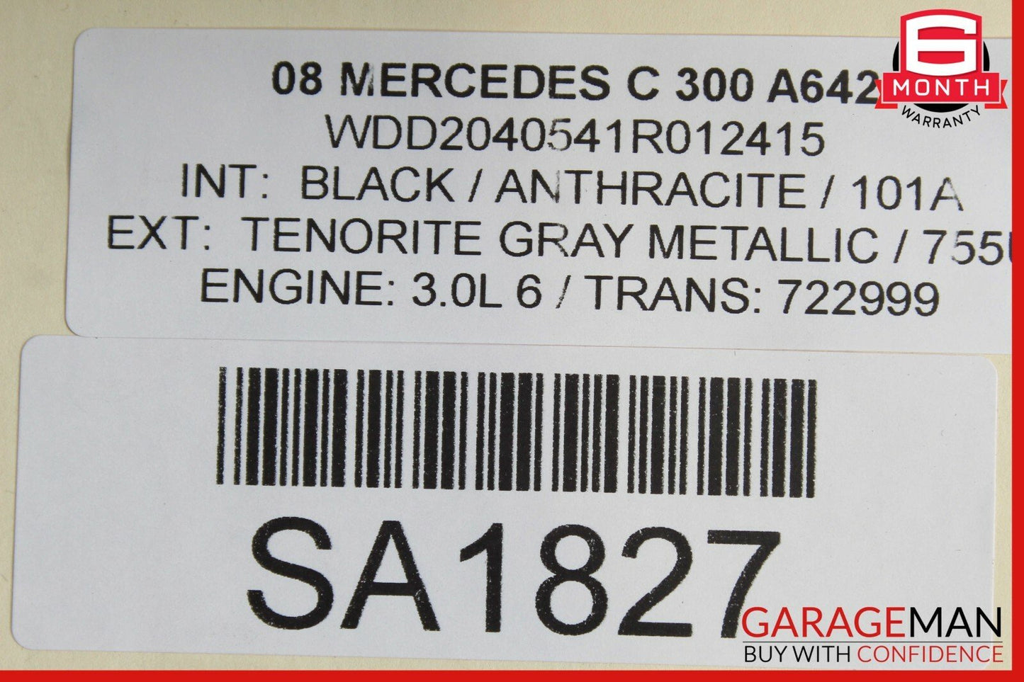 08-11 Mercedes W204 C300 3.0L V6 RWD Engine Motor Block Assembly OEM 176k