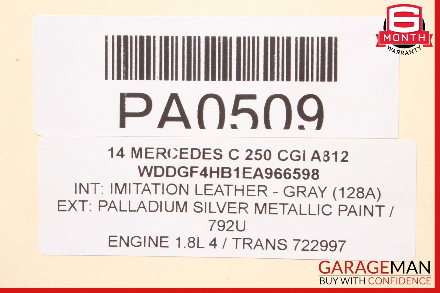 08-14 Mercedes W204 C250 Front Sub Frame Subframe Engine Crossmember Bar OEM
