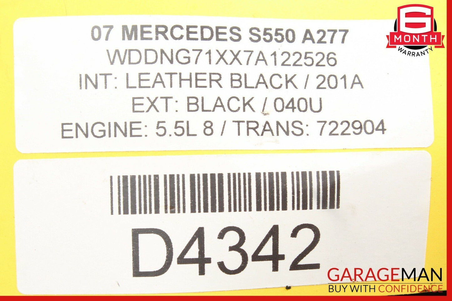 07-13 Mercedes W221 S550 S63 AMG Rear Right Side Keyless Go Exterior Door Handle