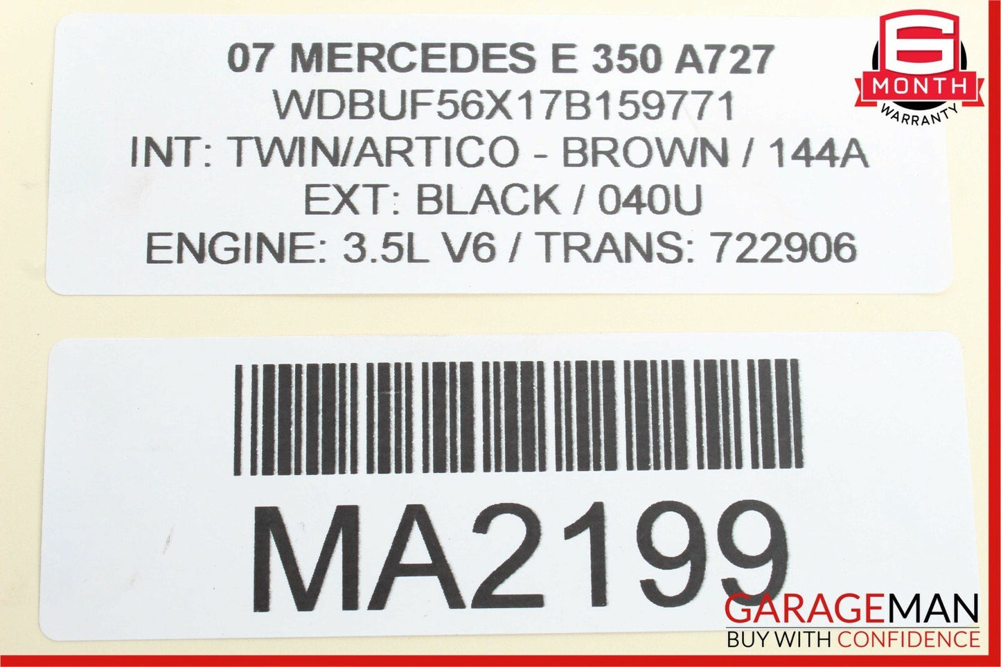 07-09 Mercedes W211 E320 E550 Front Center Bumper Grill Grille Trim Cover Panel