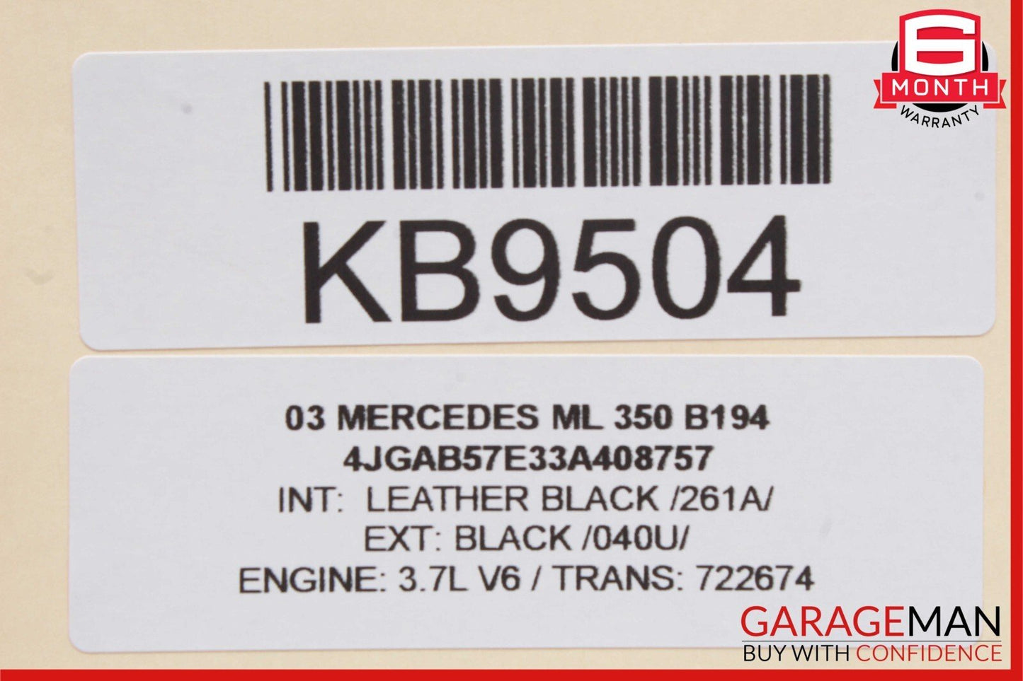 98-05 Mercedes W163 ML350 ML500 Bumper Fog Light Lamp Left Driver Side OEM
