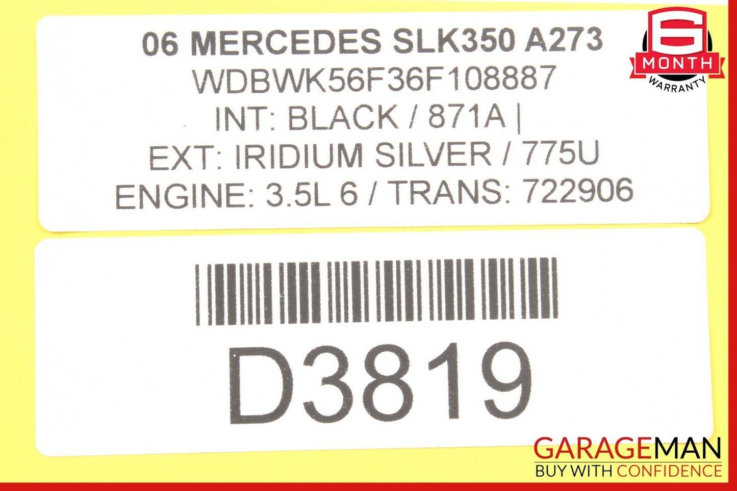 05-11 Mercedes R171 SLK280 SLK350 Right or Left Side Dash AC Air Vent Trim Black
