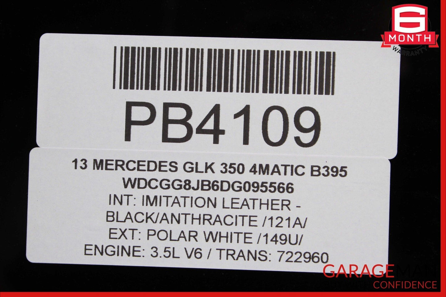 08-15 Mercedes X204 GLK350 Rear Top Roof Pano Panoramic Glass Panel OEM