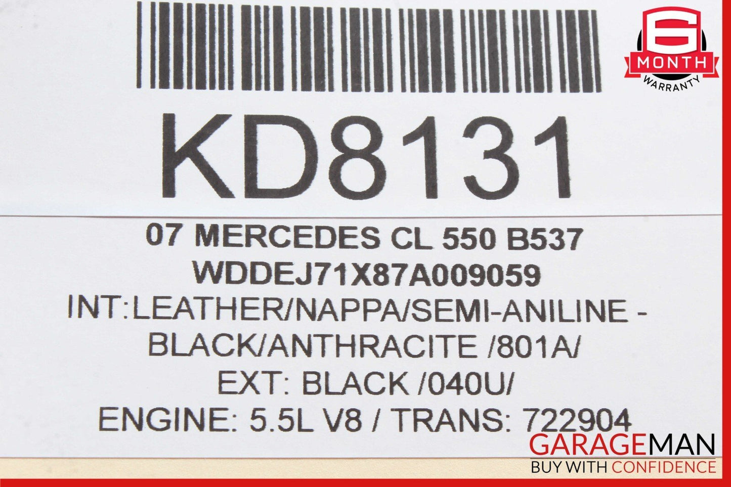 07-09 Mercedes W216 CL550 S550 S63 AMG Night Vision Camera Control Module OEM