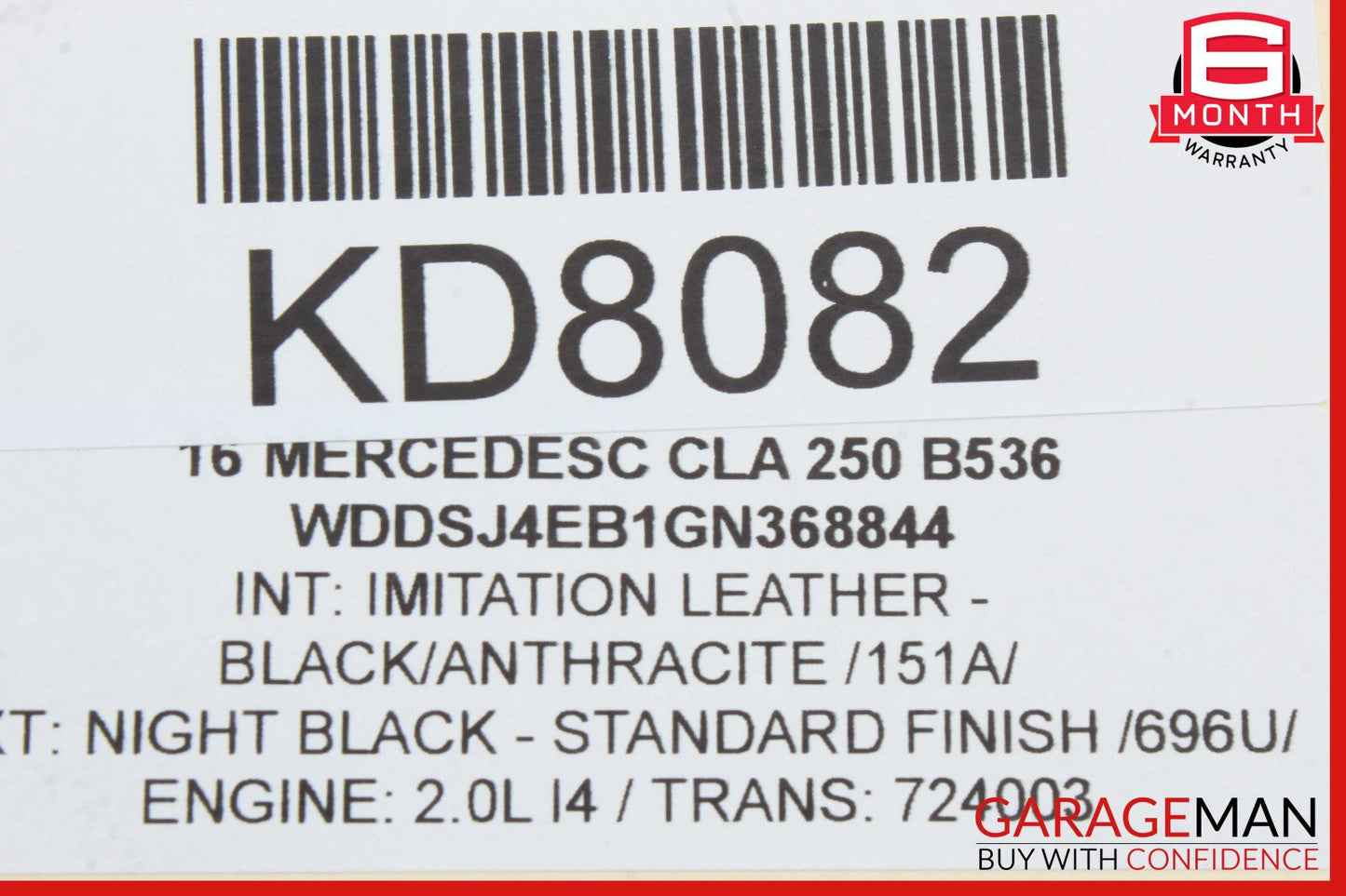 14-18 Mercedes W117 CLA250 Rear Right Side Interior Door Trim Panel Cover OEM
