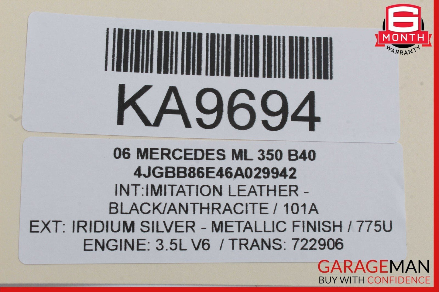 06-12 Mercedes W164 ML350 R350 Rear Left Side Exterior Door Handle Silver OEM