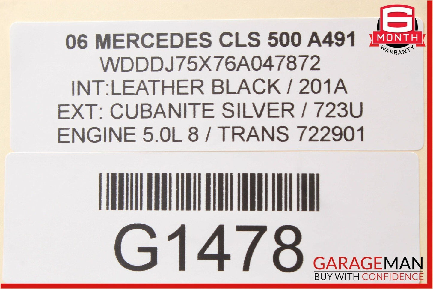 06-11 Mercedes W219 CLS500 Rear Left Side Exterior Door Handle Cubanite Silver