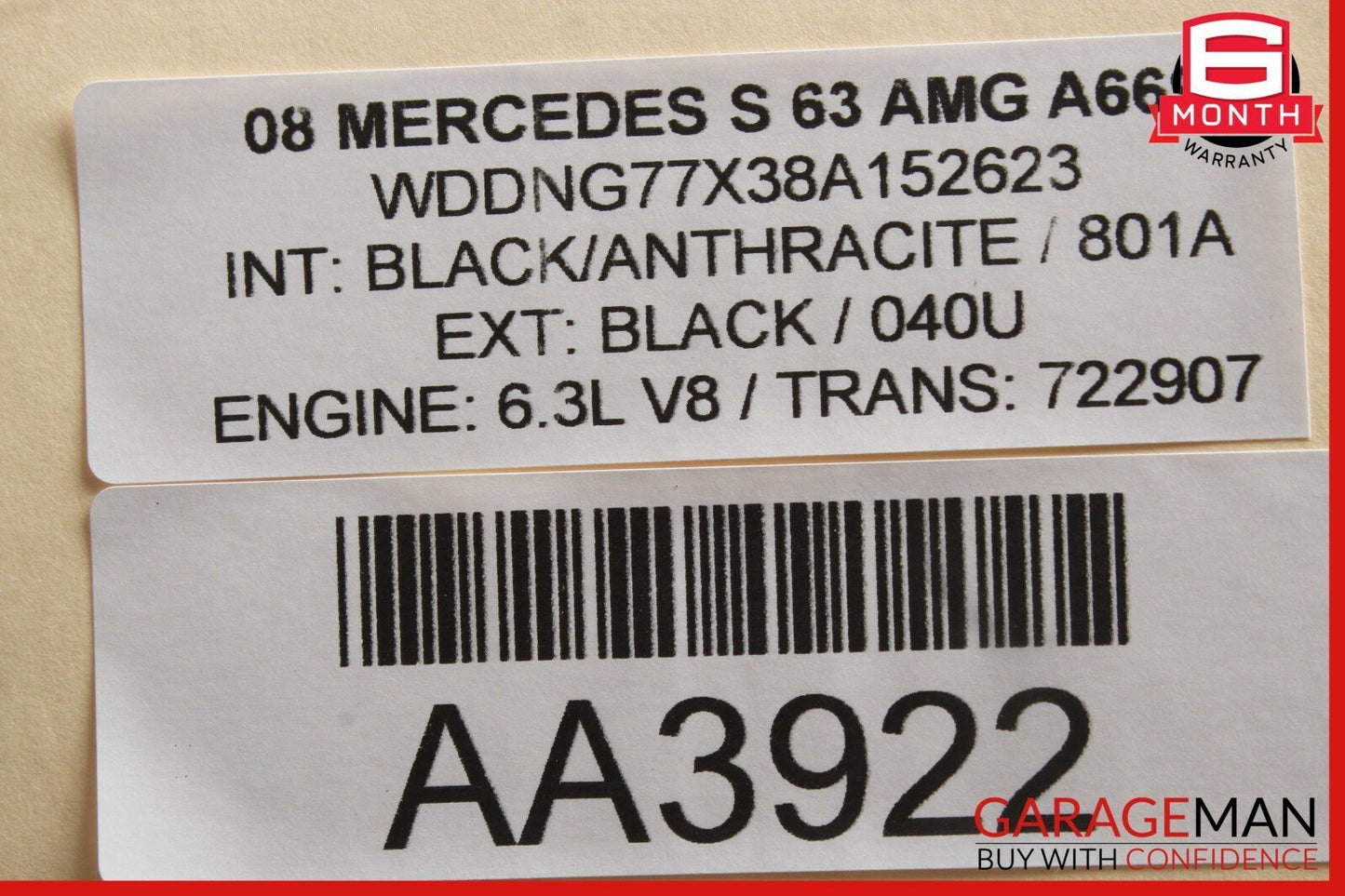 07-15 Mercedes W216 CL63 C63 AMG M156 Engine Starter 0061515301 OEM