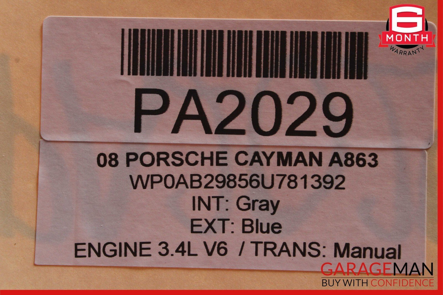 06-08 Porsche Cayman 987 Rear Trunk Glass Hatch Tail Gate Panel Assembly Silver