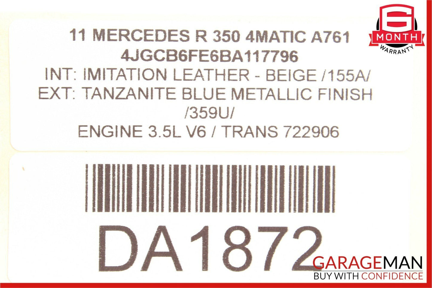 06-12 Mercedes W251 R350 ML550 Front Left Driver Exterior Door Handle Blue OEM