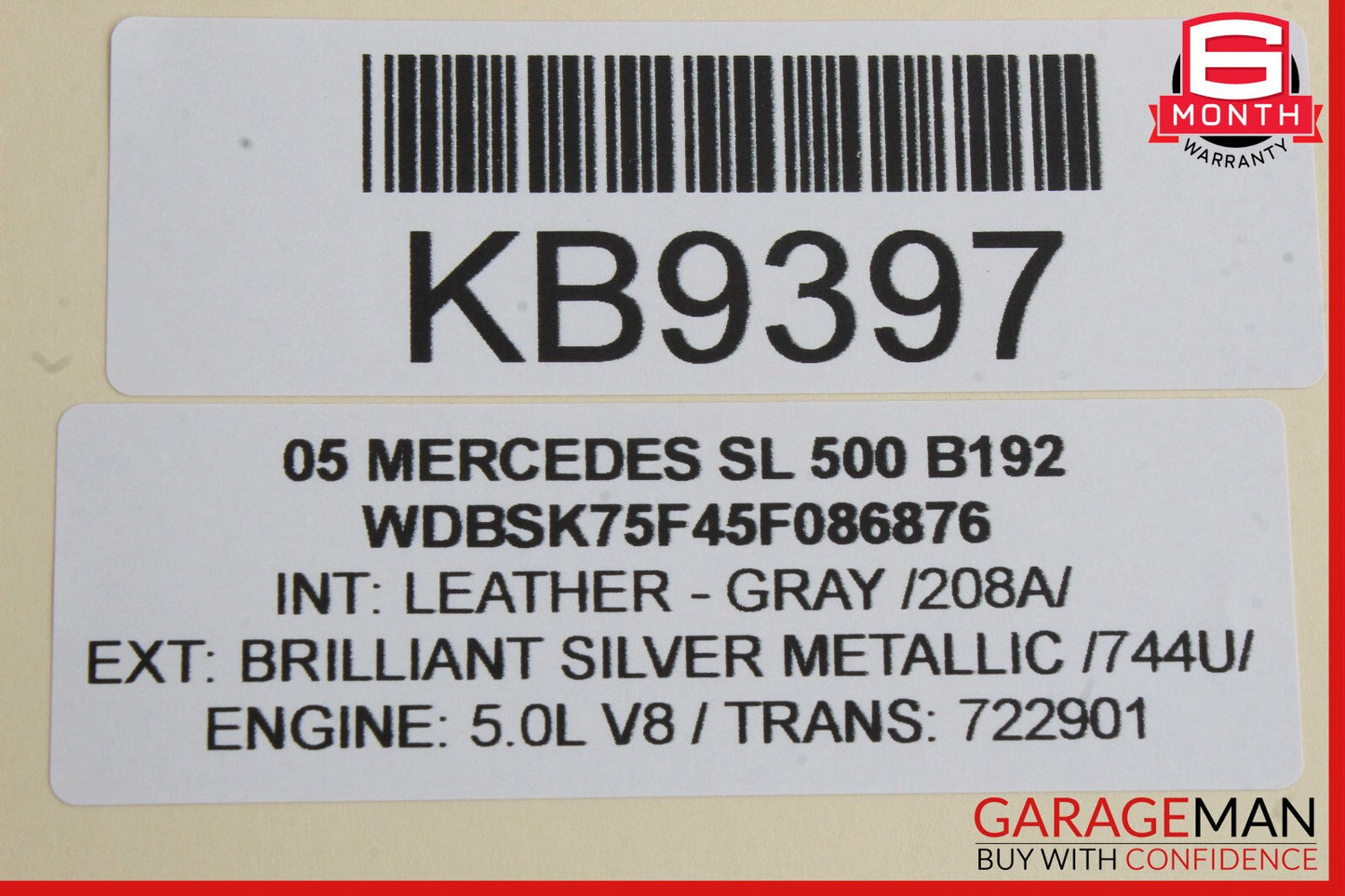 03-12 Mercedes R230 SL500 SL55 AMG Right Door Lock Latch Actuator 2307200435 OEM