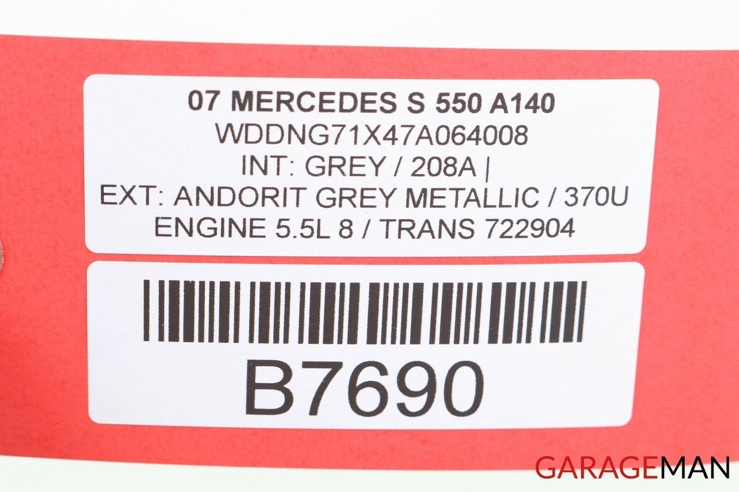 07-09 Mercedes W221 S550 S600 Front Right Side Mirror Door Rear View Gray OEM