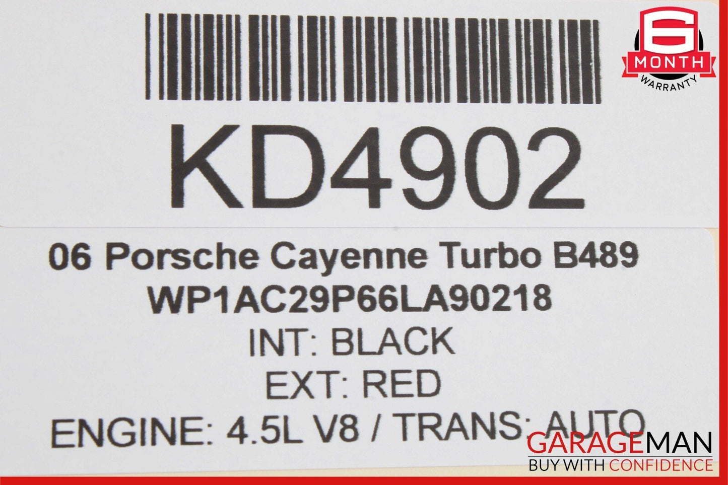 03-06 Porsche Cayenne Turbo 955 Rear Left Shock Absorber Strut Spring OEM
