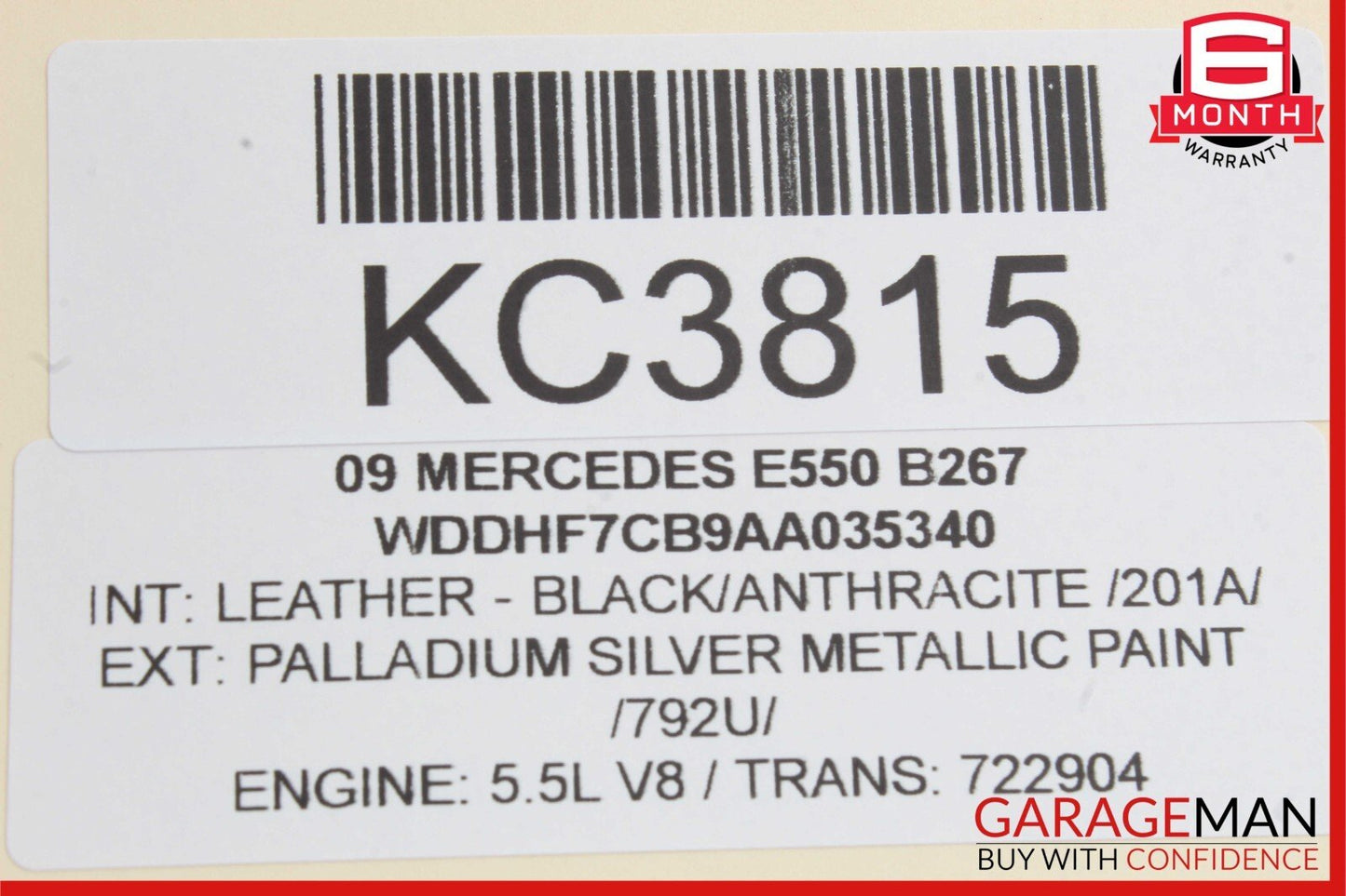 10-13 Mercedes W212 E350 E550 Front Left Exterior Door Handle Keyless Go Silver