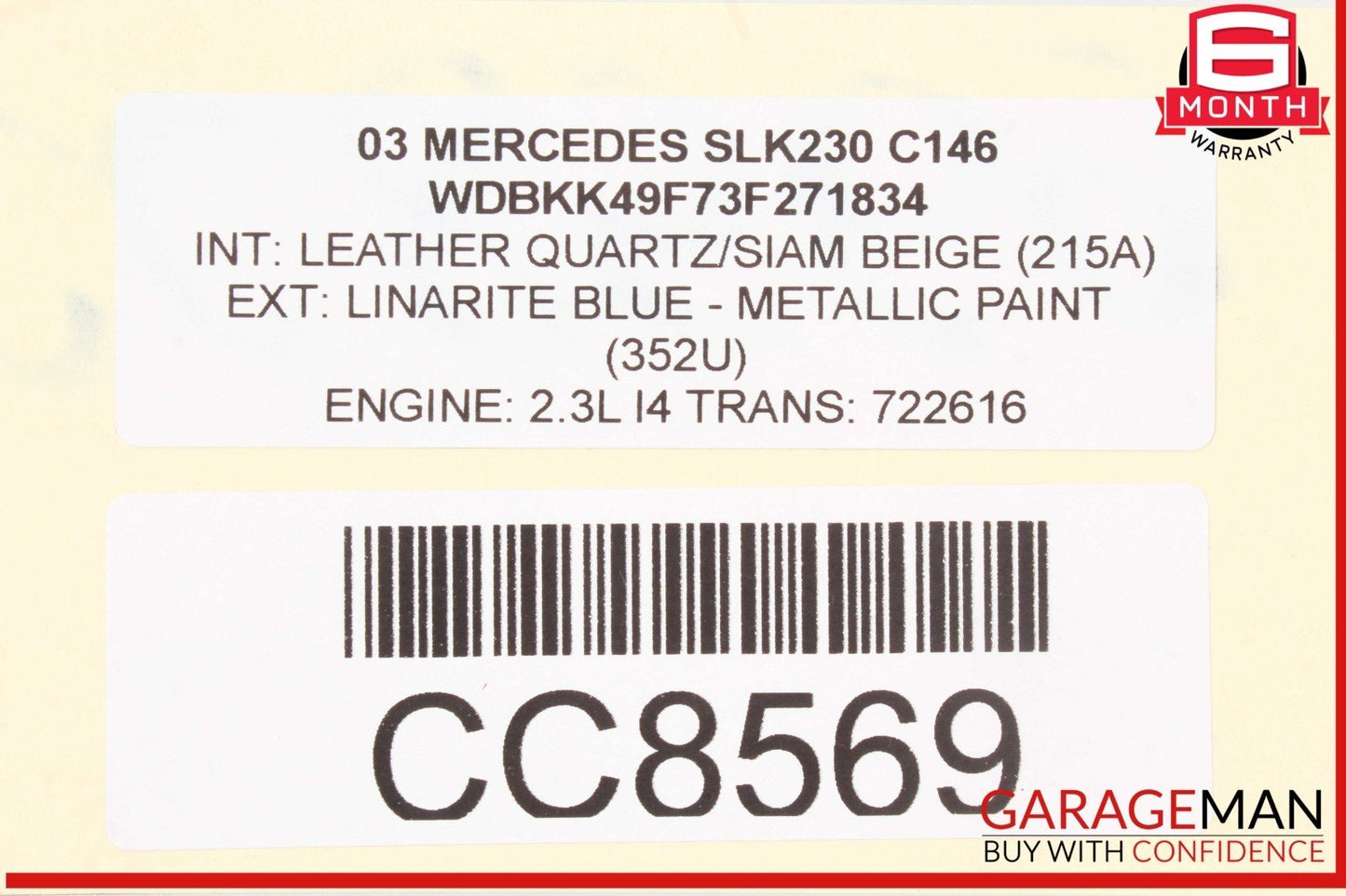 01-04 Mercedes R170 SLK230 Rear Diff Differential Axle Carrier OEM