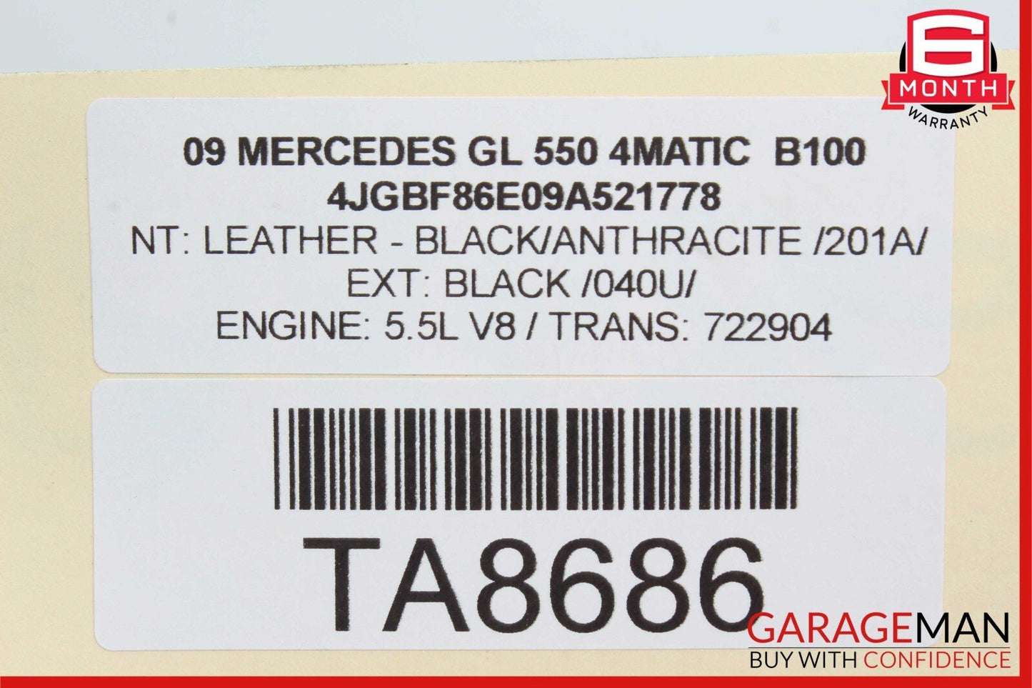 06-13 Mercedes X164 GL550 4MATIC Rear Right Side Door Lock Latch Actuator OEM