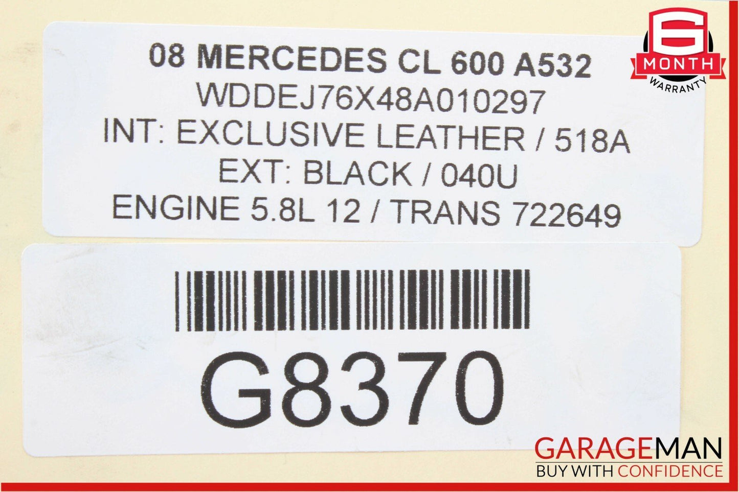 07-13 Mercedes S550 CL600 Front Right Upper Control Arm w/ Height Level Sensor